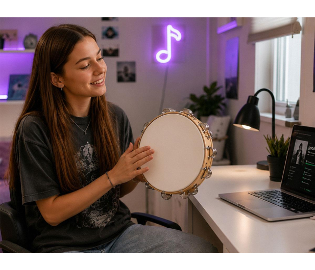 MusicMate Tamburyn z membraną 10" MM-T50 JingleBeat - 1588255 - zdjęcie 8